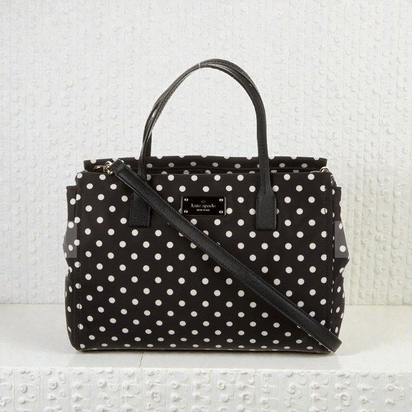 kate spade Handbags - Kate Spade Black and White Polka Dot Satchel